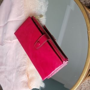 Faux Pink Leather Women's Wallet